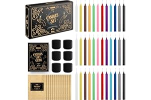 Wyspell - 36 Colored Taper Candles for Witchcraft | 5" Height & 1/2" Diameter | Candle Sticks for Witch Decor | 6 Spell Holde