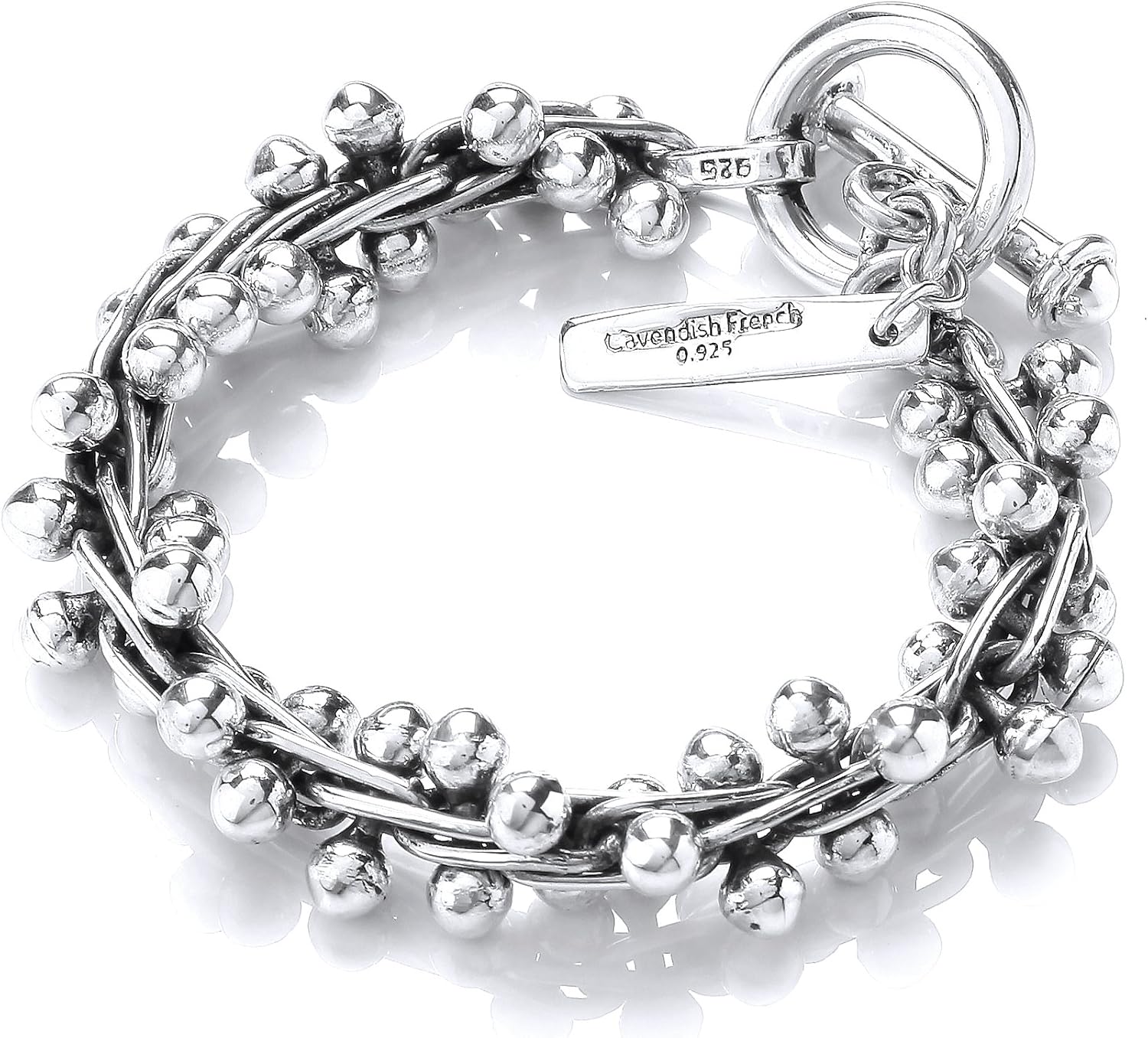 Cavendish French Oxidised sterling silver peppercorn bracelet Amazon