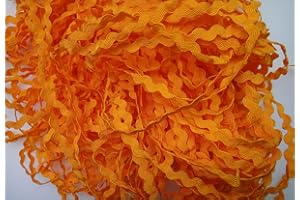 Lyracces Wholesale Lots 50yards Mini Woven Zigzag Rick Rack Ribbon RIC Rac Trims Scrapbooking Dressmaking (5mm, Orange)