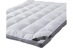 BEIVIG Mattress Topper King Mattress Pad Protector - Quality Plush Luxury Down Alternative Pillow Top - Extra Thick Mattress Cover(King Size), White