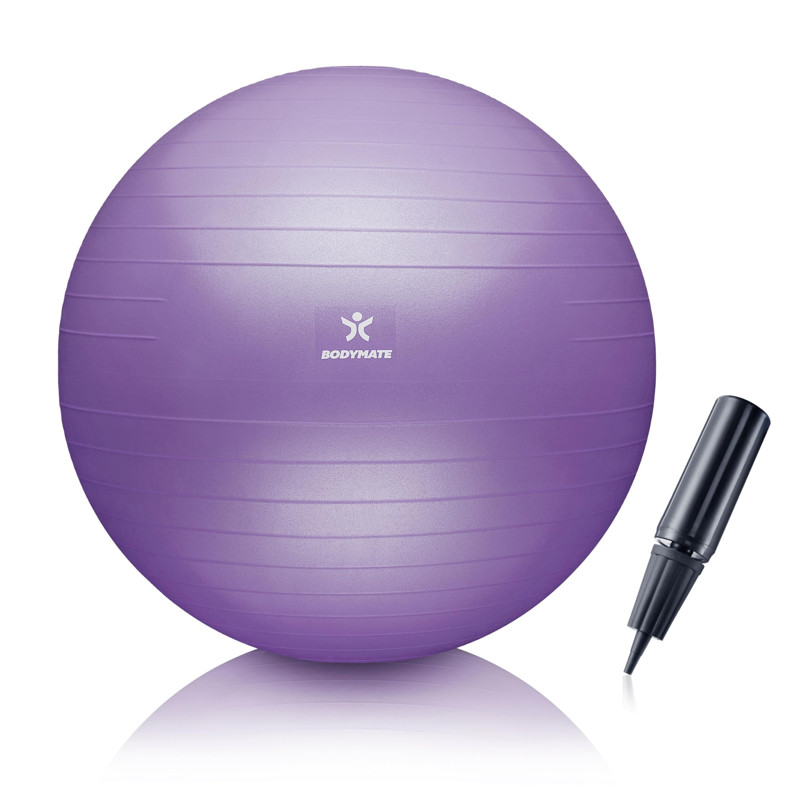 Bodymate Exercise Ball - Sitting Ball with Free E-Book, Including Air Pump for Fitness, Yoga, Gymnastics, Core Training, Office Chair, Lavender, 75 cm — image 1