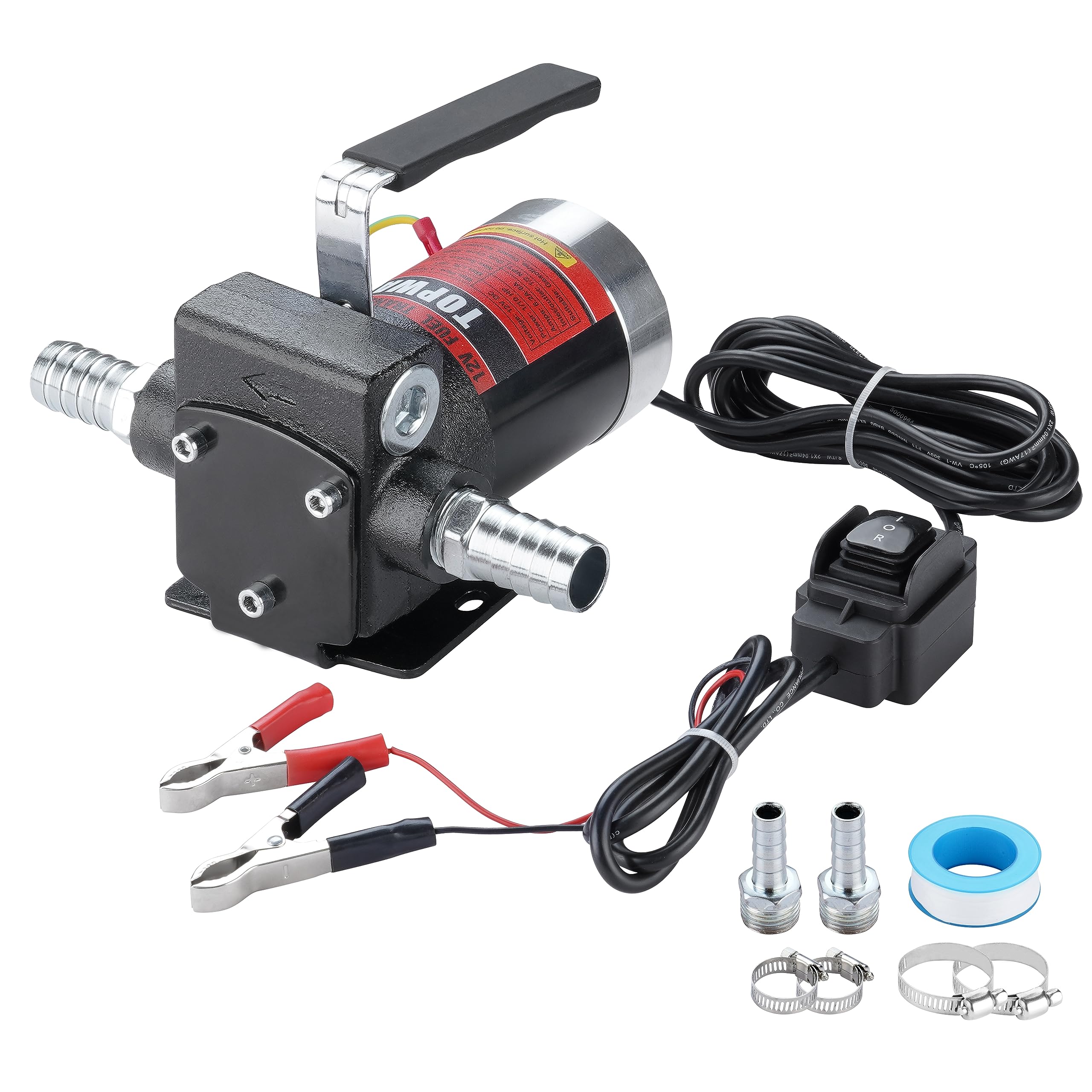 Photo 1 of TOPWAY 12V DC Gasoline Fuel Pump 3.7GPM Self-priming Oil Transfer Pump With Handle, Reversible Pumping, Overheat Protection, Explosion-Proof, Built-in Bypass, for Gasoline Fuel Diesel Kerosene Removal