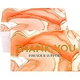 RXBC2011 Thank you for your support cards marble design small business packaging customer appreciation notes pack of 100 Orange