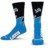 For Bare Feet NFL Unisex Black Wave Crew Sock Nfl Large