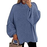 PRETTYGARDEN Women's 2026 Fall Oversized Sweaters Chunky Knit Mock Neck Long Sleeve Casual Trendy Pullover Winter Clothes