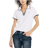 Nautica Womens Nautica Sustainably Crafted Ocean Split-Neck PoloNautica Sustainably Crafted Ocean Split-Neck Polo