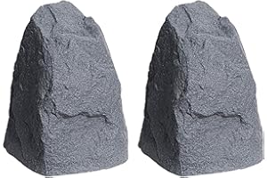 ALGREEN PRODUCTS Algreen Receptacle Multipurpose Rock Cover Decoration Weatherproof Outdoor Garden Accent, 16 x 18 x 21.5 Inch, Dark Granite (2 Pack)