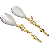 Golden Vine Salad Server Set, 11-Inch, Silver/Gold