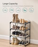 Songmics 3-Tier Shoe Rack Storage Organizer Metal - Upright or Upside Down view 4