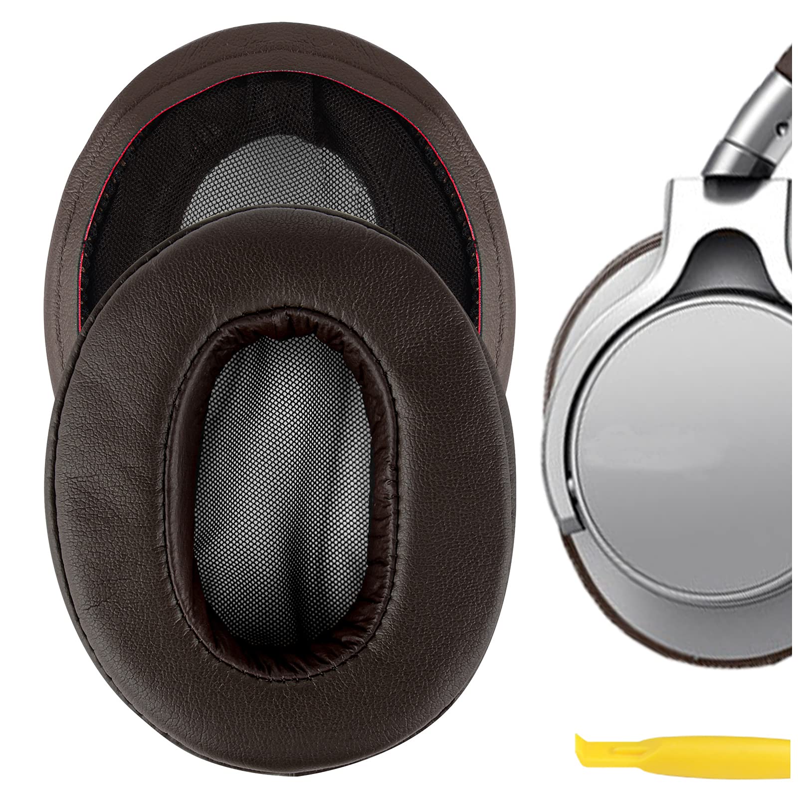 Geekria Replacement Ear Pads for Sony MDR-1ABT, MDR-1RBT, MDR-1RNC Headphones Ear Cushions, Repair Parts (Brown)