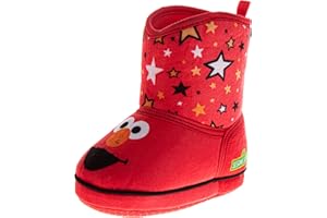 Sesame Street Slippers for Girls and Boys Elmo Cookie Monster Big Bird Abby Slipper Boots Warm Fluffy House Shoes Sizes: 3-4 Infant 5-10 Toddler