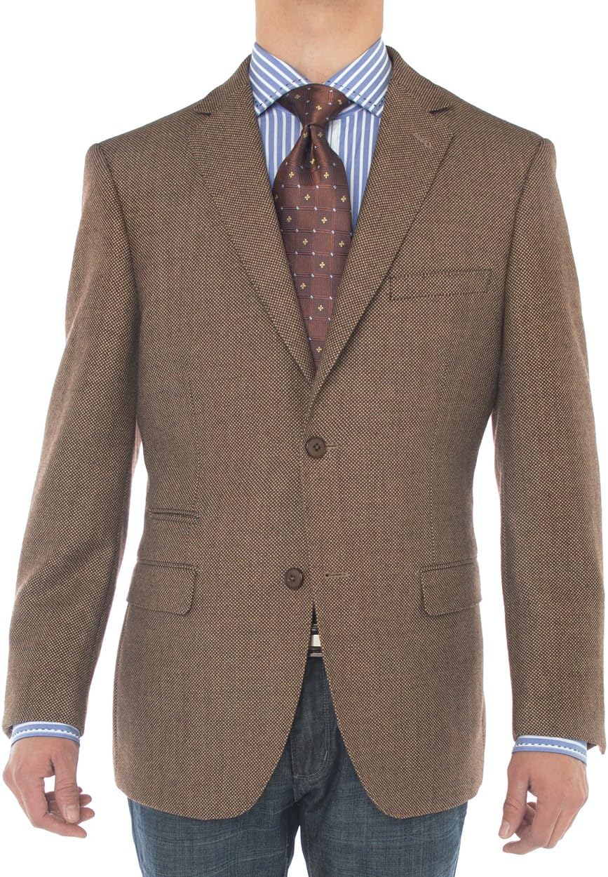 Luciano Natazzi Men's 2 Button 160'S Wool Suit Jacket Working Buttonholes Blazer