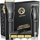 Novah® Professional Hair Clippers for Men, Professional Barber Clippers and Trimmer Set, Mens Cordless Hair Clipper for Barbers Haircut Fading Kit Fade - Gold