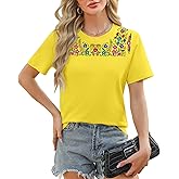 Women Mexican Embroidered Shirt Mexico T-Shirt Traditional Summer Blouse Boho Floral Embroidery Tunic