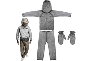 Adult Mosquito Suit - Full Body Net Suit with Jacket, Pants, Mitts - Outdoor Mesh Bug Protection for Adults