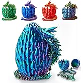 3D Printed Dragon Egg, 15Inch Crystal Dragon with Egg,Surprise Egg,Articulated Fidget Toys for Executive Home Office Decor,Toys for Kids Gifts