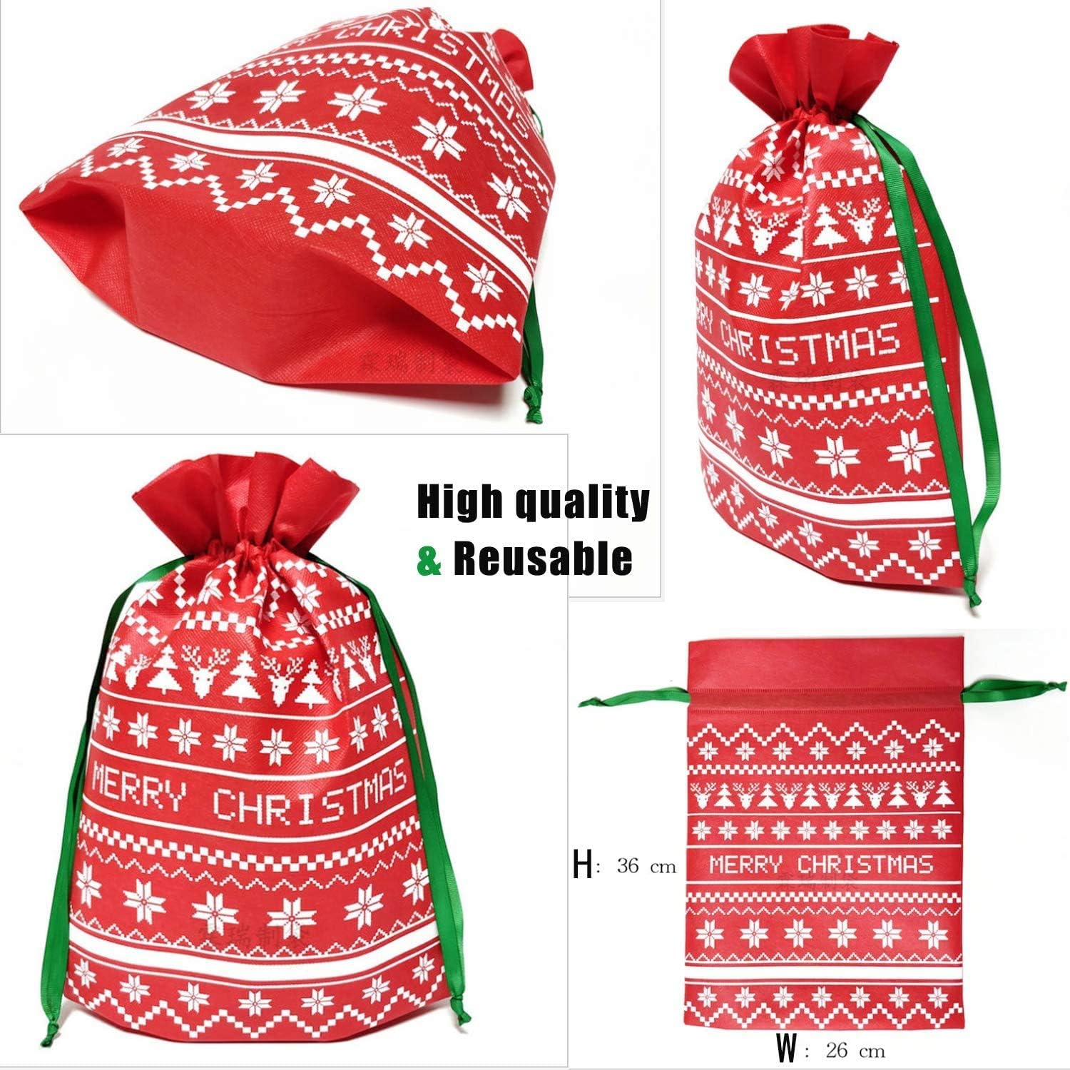 KAHEIGN 46Pcs Christmas Drawstring Gift Bags Set - Image 4