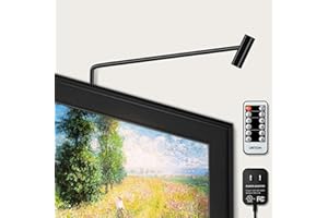 URTOM LED Picture Light Plug in 120V Art Light with Remote & Timer, Dimmable Picture Frame Light for Paintings, 3000K CRI 90 Picture Lights for Wall Display Portrait Gallery, Brass Body Painted Black