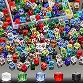 LIYDE 100 Pcs 8mm Cube Crystal Glass Beads for Jewelry Making, Square Crystal Beads with Box, Crystal Spacer Beads for DIY Craft Bracelets Charms Wind Chimes (Multicolor), Medium