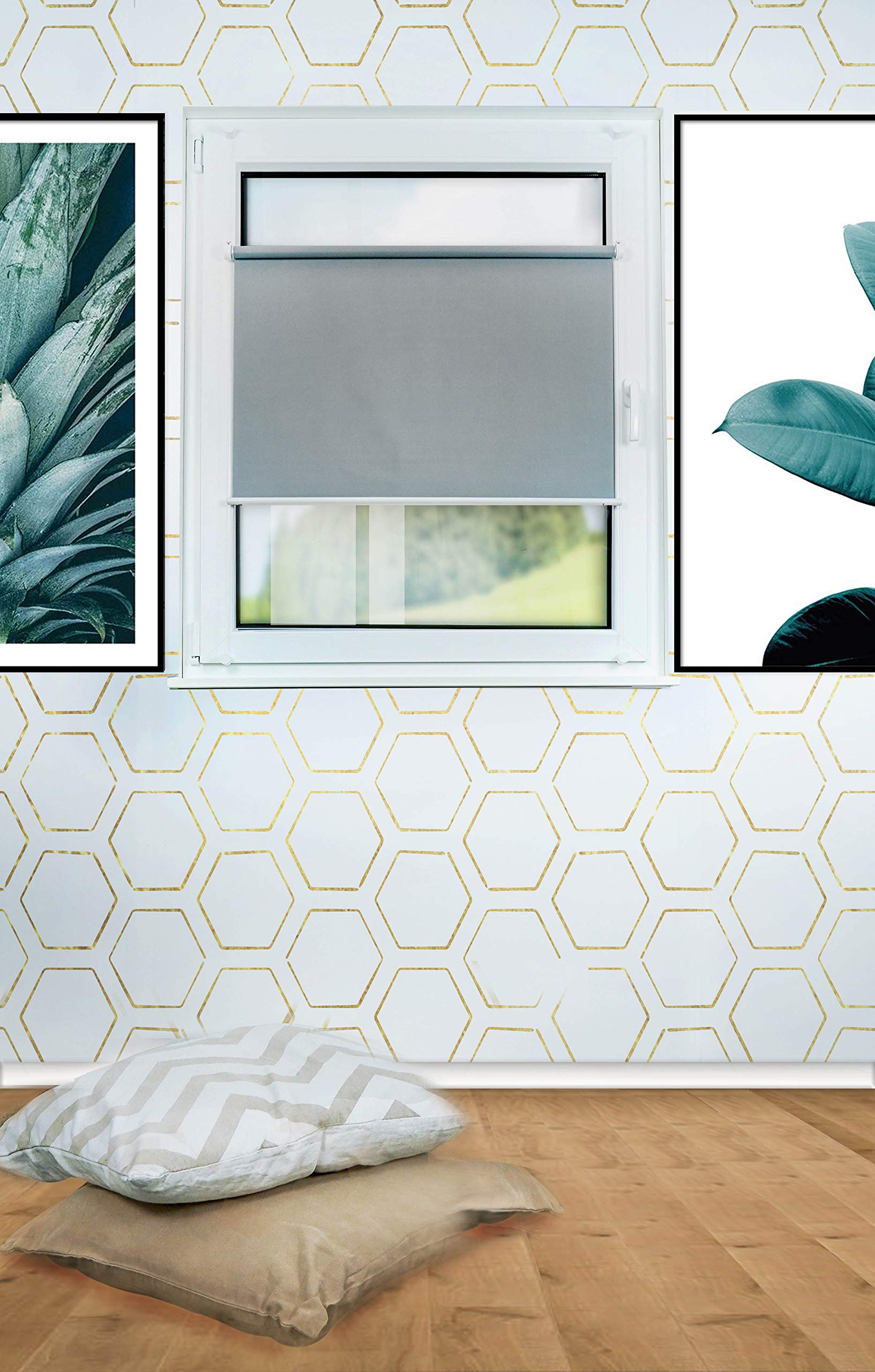 mydeco Flex Roller Blind Polyester Grey 50 x 130 cm