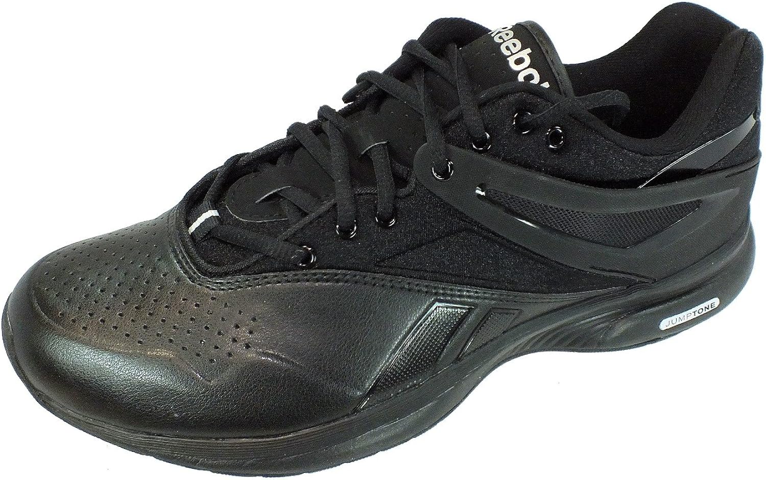 Reebok Jumptone Flight Air Cushioned Trainers black / red UK 9.5