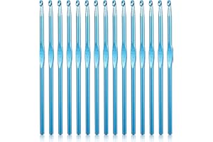 Tyqour 15 PCS Crochet Hooks Ergonomic 5 Mm Crochet Hook Crotchet Hooks Aluminum Small Crocheting Hooks for Beginners, Crochet Needle Set for DIY Yarn Crafts