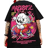 XYXIONGMAO Men's Panda Print Pattern Japanese Casual Streetwear Black Graphic T-Shirt Hip Hop Unisex Tees Shirts
