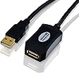 CSL - 10m (Meter) USB 2.0 Repeater-/Verl&auml;ngerungskabel (Extension Cable) aktiv mit Signalverst&auml;rkung - Signalverst&auml;rker / Repeater | erweiterbar | vergoldete Kontakte | schwarz