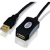CSL - 10m (meters) USB 2.0 Repeater-/extension lead active with signal amplification - Signal Amplifier / Repeater | expandable | gold-plated contacts | black