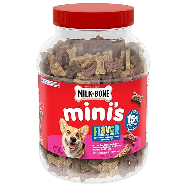 MILK-BONE FLAVOR SNACKS MINI’S DOG BISCUITS, FLAVORED CRUNCHY...