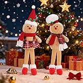 Poonhnxz 15Inch Large Size Gingerbread Man Plush,Gingerbread Christmas Decorations Gifts,Christmas Decorations Indoor for Christmas Ornament Soft Door Window Table Tree Holiday Xmas Season Decor