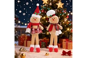 Poonhnxz 15Inch Large Size Gingerbread Man Plush,Gingerbread Christmas Decorations Gifts,Christmas Decorations Indoor for Christmas Ornament Soft Door Window Table Tree Holiday Xmas Season Decor