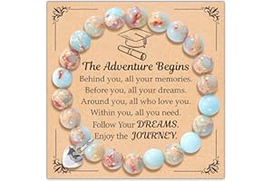 PARMA77 2025 Graduation Gifts for Her, High School College Graduation Gifts for Women, Inspirational Compass/Heart Graduation Bracelets with Gift Message Card for Women Daughter Sister Friends