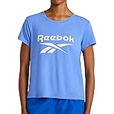 Reebok Womens Crewneck T-Shirt, Standard Fit, Lightweight Stretch Poly Soft Jersey Fab