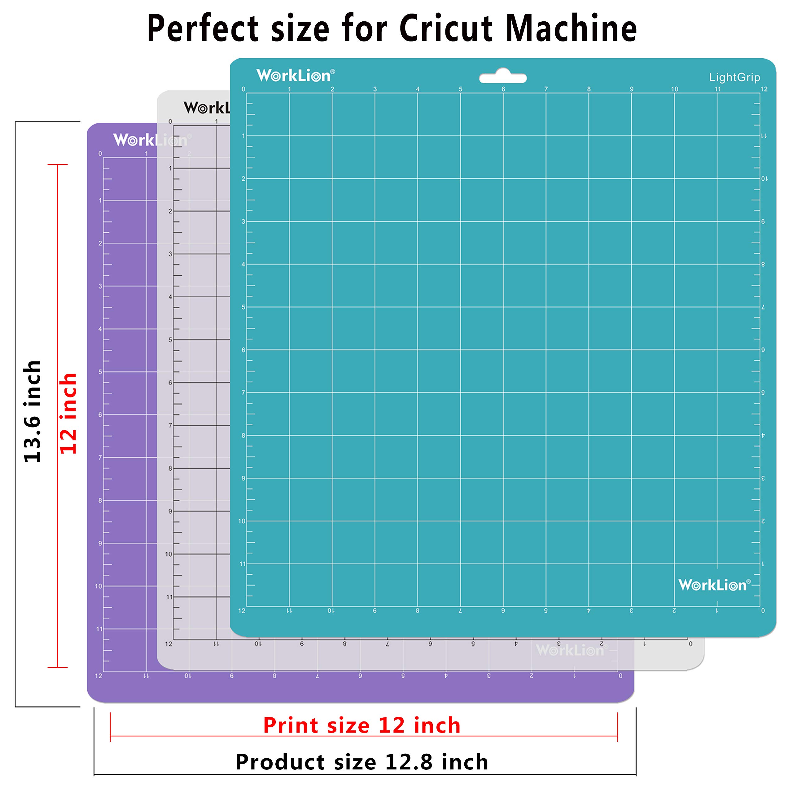 Cutting mat 12x12 for Silhouette Cameo 4/5/3/2/1(6 mats-4 StandardGrip,1LightGrip, 1StrongGrip) Adhesive Non-Slip Cut Mat for Crafts, Quilting, Sewing, Scrapbooking and All Arts