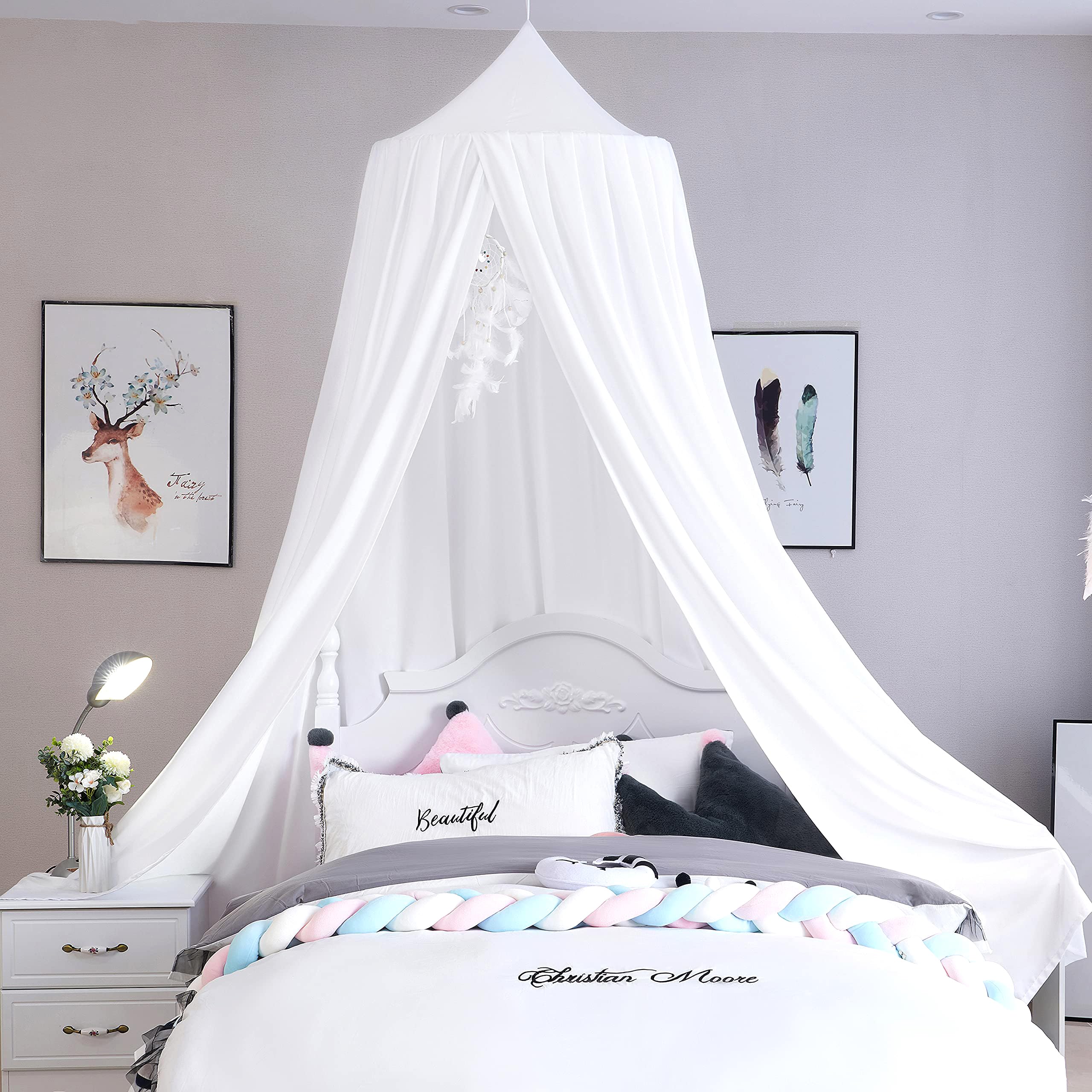 Photo 1 of Upgrade Version of Canopy for Kids Bed, Extra Large Canopy for Girls Room Decoration Princess Castle Play Tent Hanging House, Dreamy Canopy for Children Room Reading Nook Canopies