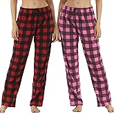 1-2 Pack Women Pajama Pants Fleece Plaid Pajamas Bottoms Soft Comfy Sleep Lounge Pj Pants