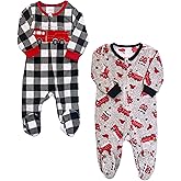 Babys and Toddlers Cozy Fleece Non-Slip Footed, Zip-Front, Blanket Sleepers for Sleep and Play - Pack of 2