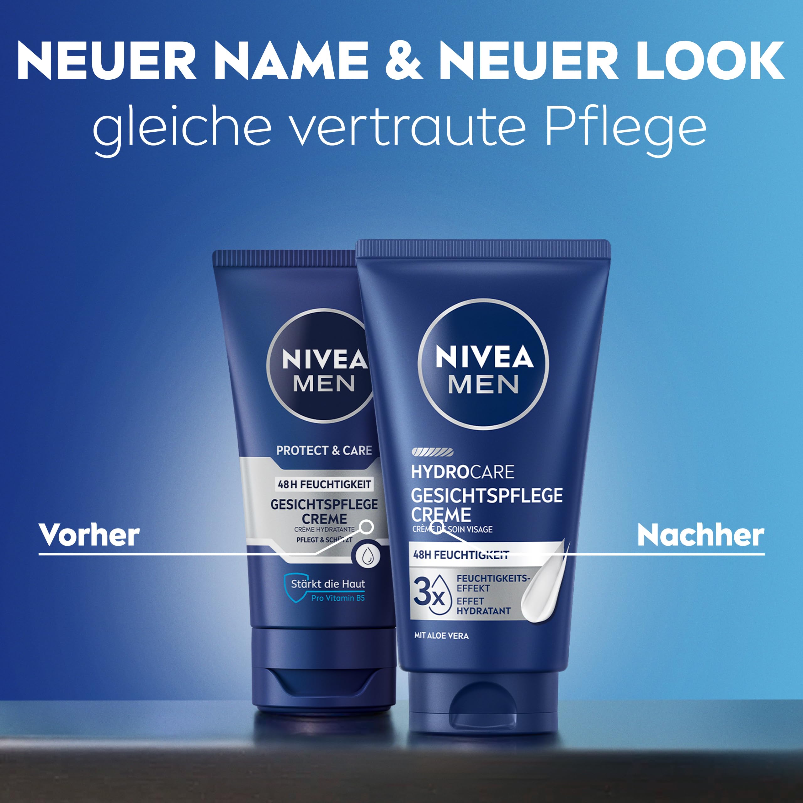 NIVEA MEN Hydrocare Gesichtspflege Creme, 48h Feuchtigkeitscreme für trockene Männerhaut, feuchtigkeitsspendende Gesichtscreme mit Aloe Vera und Provitamin B5 (75 ml) 6