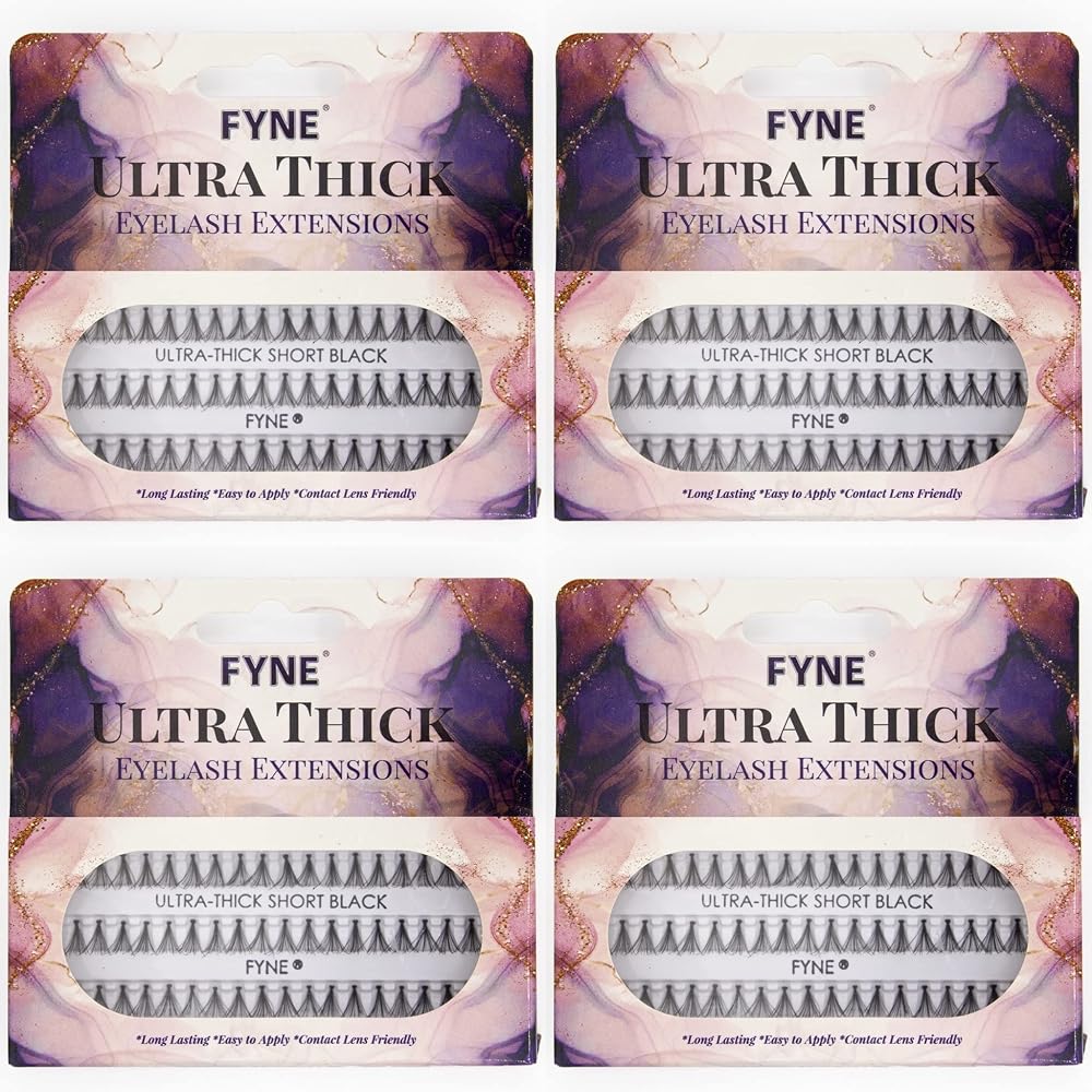 FYNE Individual Eyelashes Black Ultra Short 8mm Volume Cluster Lashes 240 Pcs