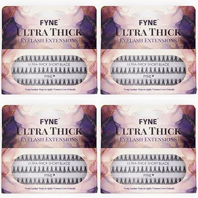 FYNE Individual Eyelashes Black Ultra Short 8mm Volume Cluster Lashes 240 Pcs