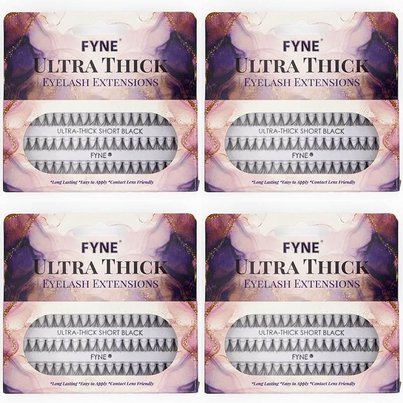 FYNE Individual Eyelashes Black Ultra Short 8mm Volume Cluster Lashes 240 Pcs