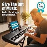 RockJam 61 Key Keyboard Piano with Stand Power Supply Simply Piano App view 7