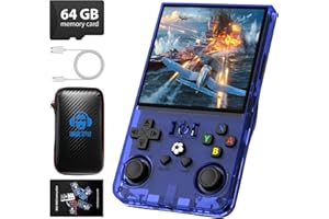 DVJQSN R36MAX Retro Handheld Game Console, 4.0 Inch 720x720 IPS Screen, Built-in 18,000+ Classic Game, Portable Hand Held Open Source Linux System, 4000mAh Battery Retro Gaming Console (Blue 64GB)