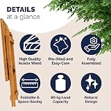 CASARIA Wooden Garden Side Table | Folding Acacia Bistro Table 70x70cm view 9