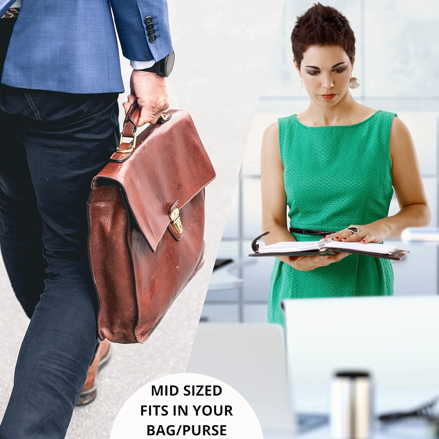 QualityOrganizers A5 Portfolio & Refillable 6 Ring Binder Notebook, with PU Leather Cover for Men and Women (Green) : Office Products