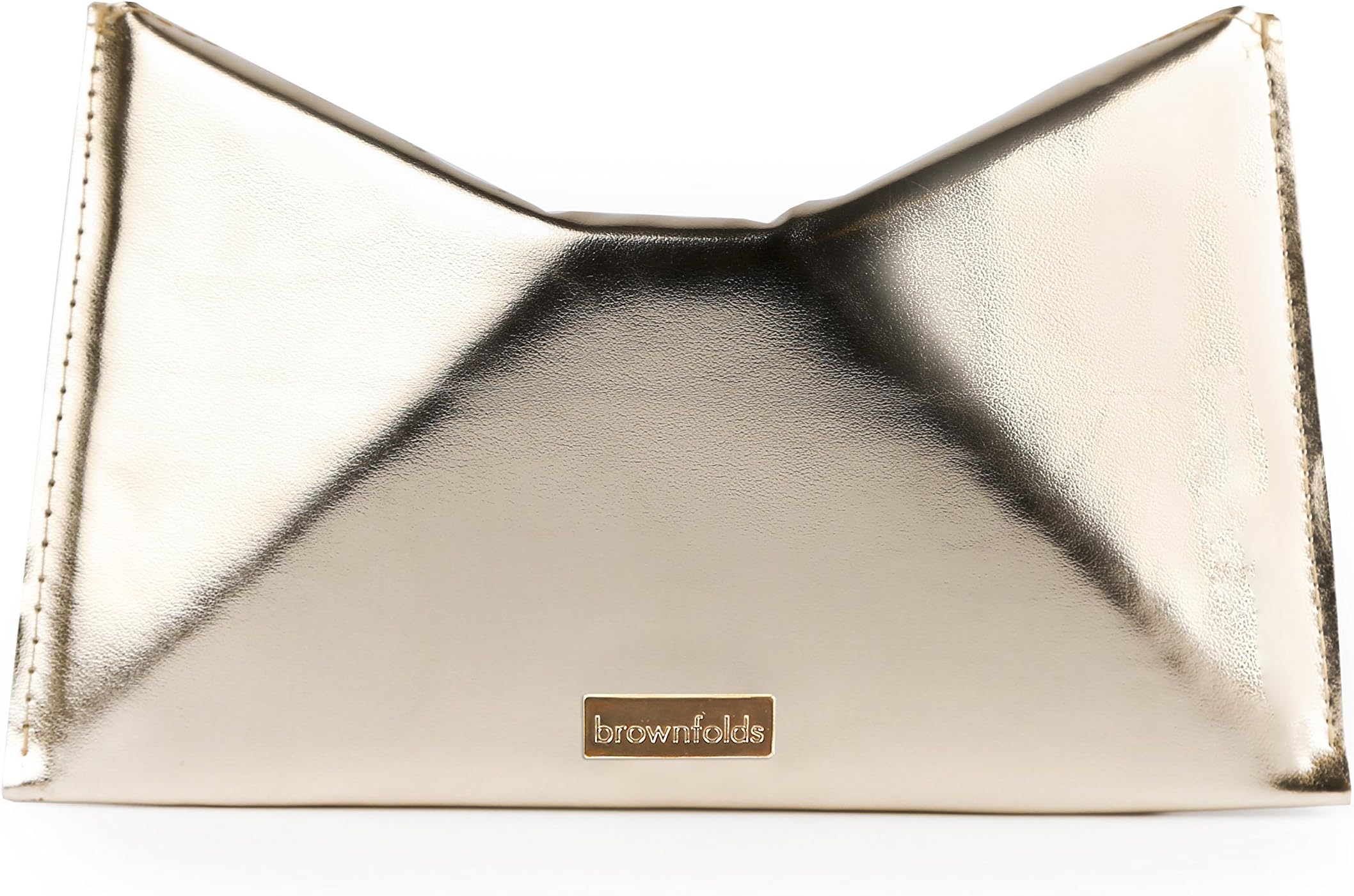 Brownfolds Gold Origami Clutch; Made of Faux Leather and Recycled Paper