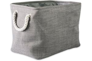 DII Polyester Variegated Storage Bin, Collapsible & Convenient for Office, Bedroom, Closet, Toys, & Laundry, Large Gray