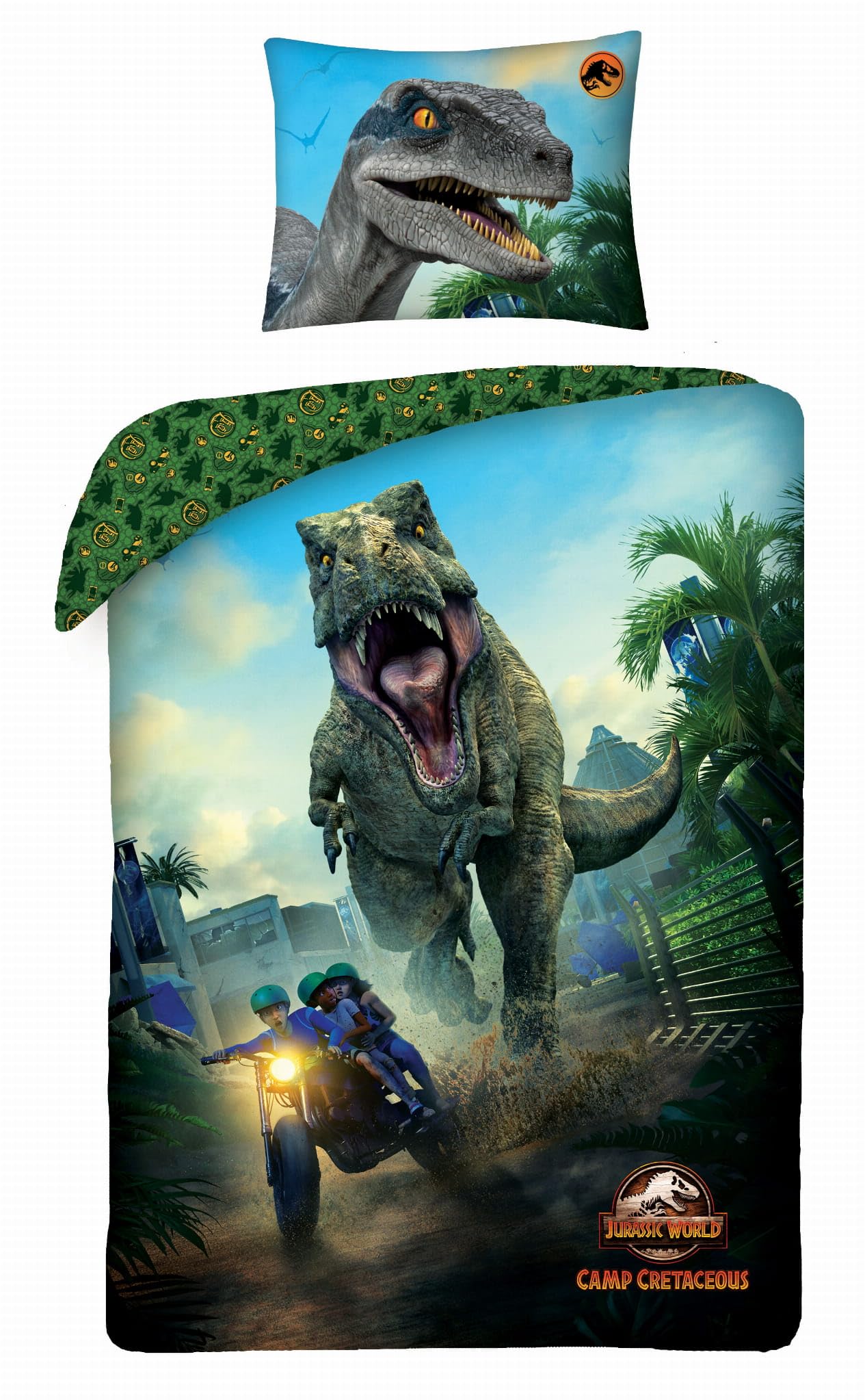 Halantex Jurassic World Bed Linen 140 x 200 cm + 70 x 90 cm, 100% Cotton, Multicoloured