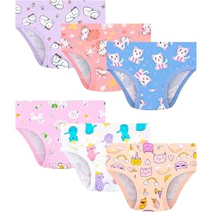 DAUGHTER QUEEN Girls' 100% Cotton Soft Tagless Underwear | Breathable Panties for Toddler & Big Girls, Sizes 2-3T, 4-5T, 5-6,